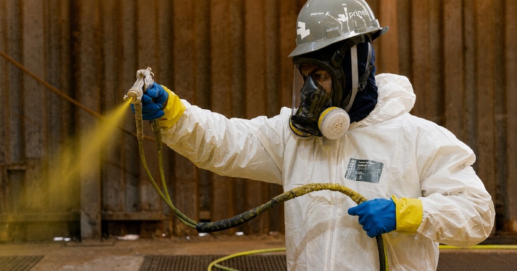 Aplicação de pintura industrial em campo